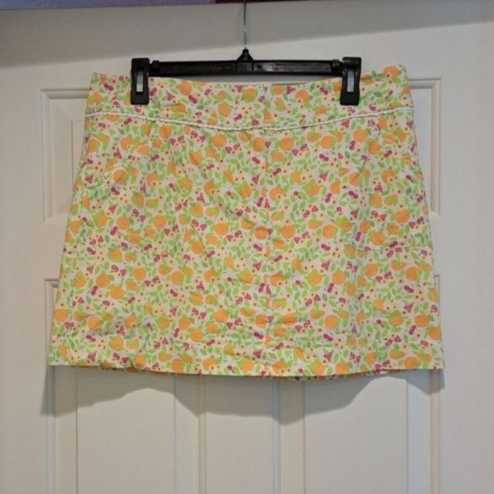 Lilly Pulitzer Fruit Print White Label Skort Size 10 Berries, Oranges, Pears